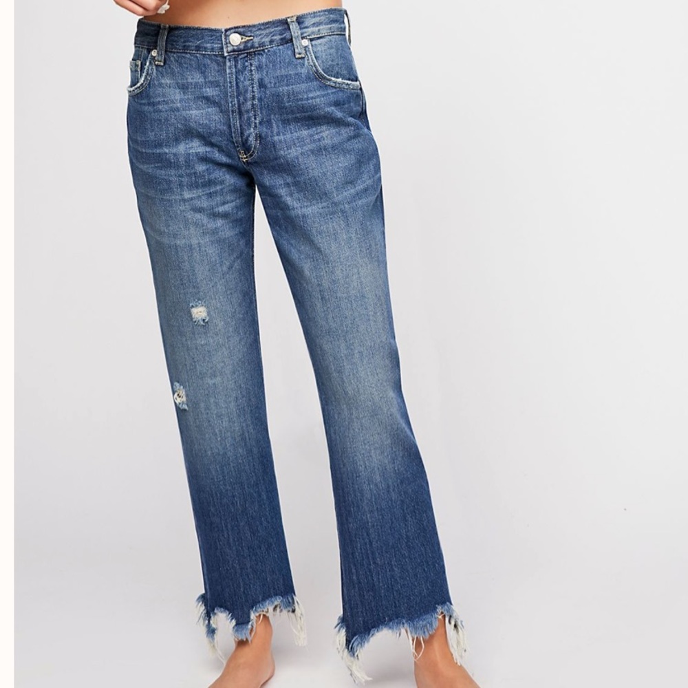Free People Maggie Mid-Rise Straight Leg Jeans